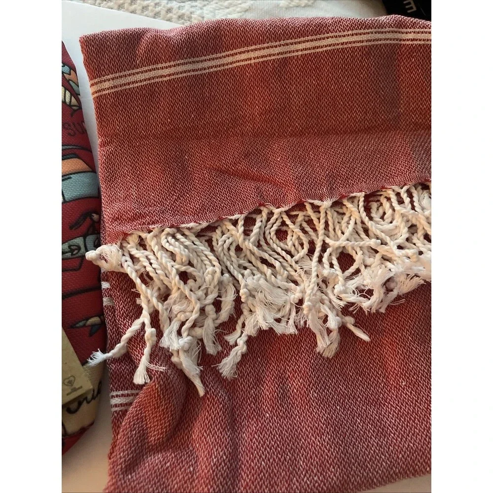 Turkish Beach Towel with Travel Bag 39 x 71 Quick Dry Sand Free Lightweight L...